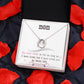 A personalized mother necklace in a box, symbolizing the infinite love and care of a mother-child relationship.