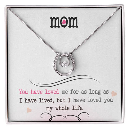 A necklace in a box, a symbol of timeless motherhood. Personalized Mother Necklace - From Son/Daughter, Love Expression.