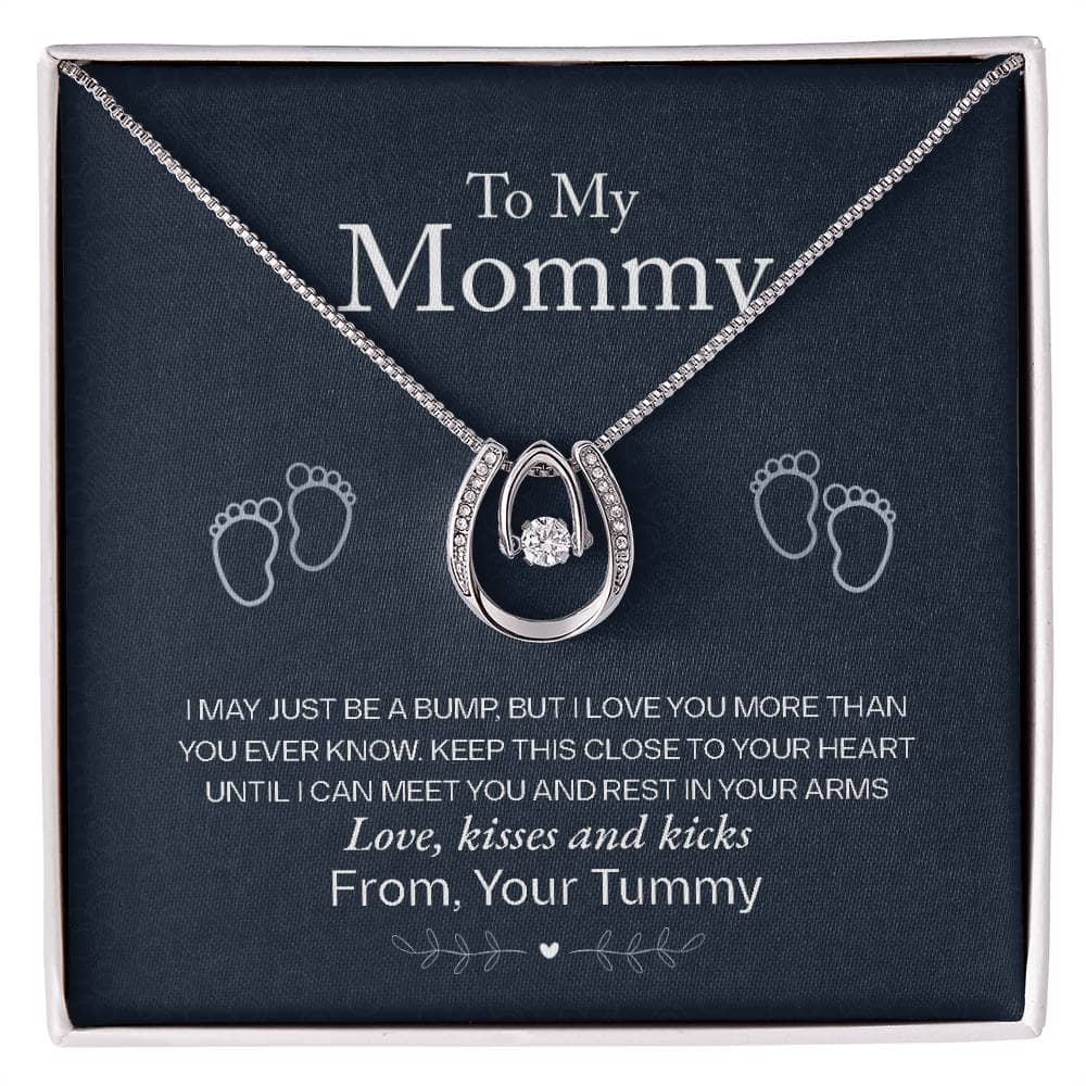 Alt text: "Personalized Mother Necklace - Heart-shaped pendant with cubic zirconia in a luxury box"