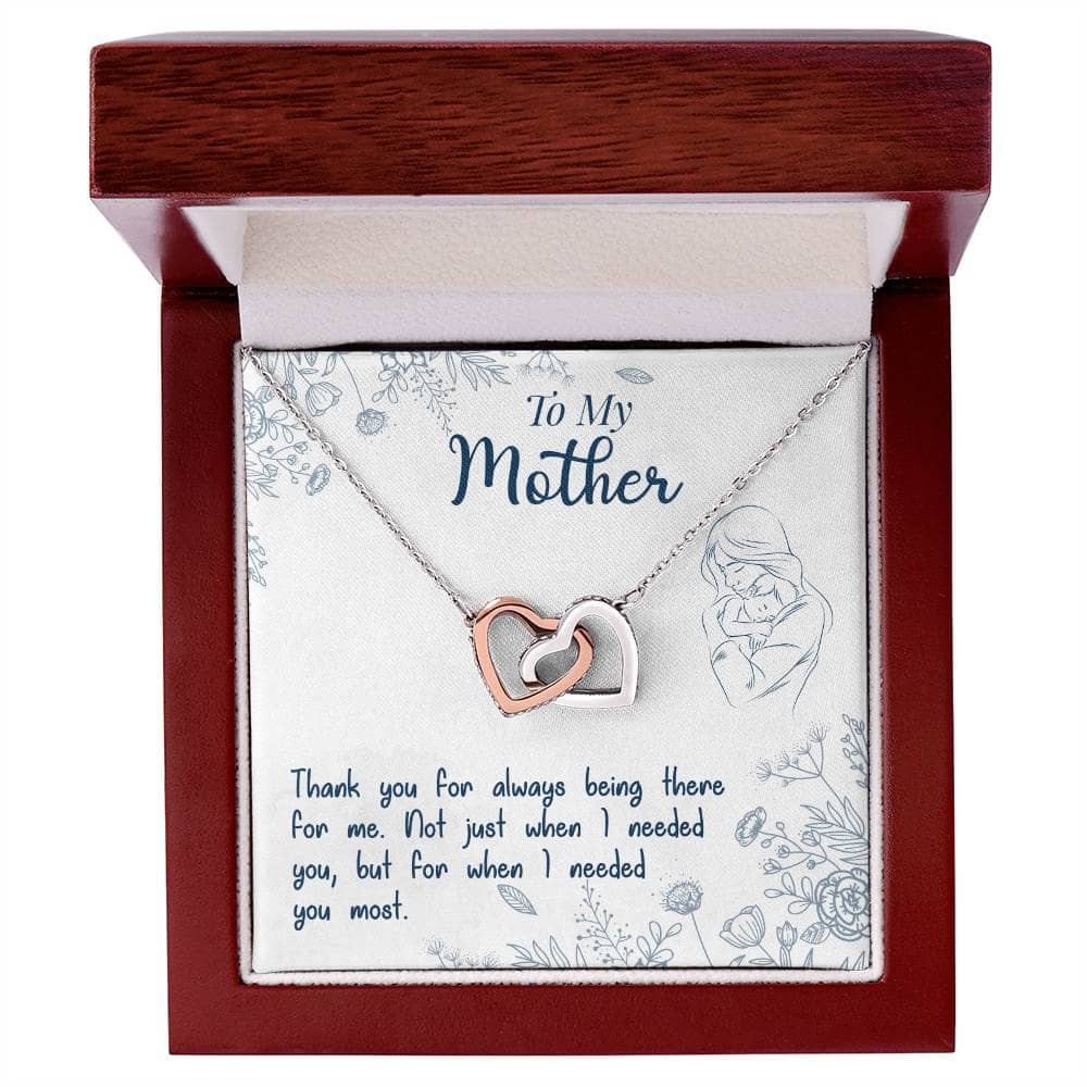 Alt text: "Personalized Mother Necklace - Two heart pendants adorned with CZ crystals, adjustable chain, pendant dimensions: 0.6" height / 1.1" width, perfect gift for a mother's unshakable bond with her children"
