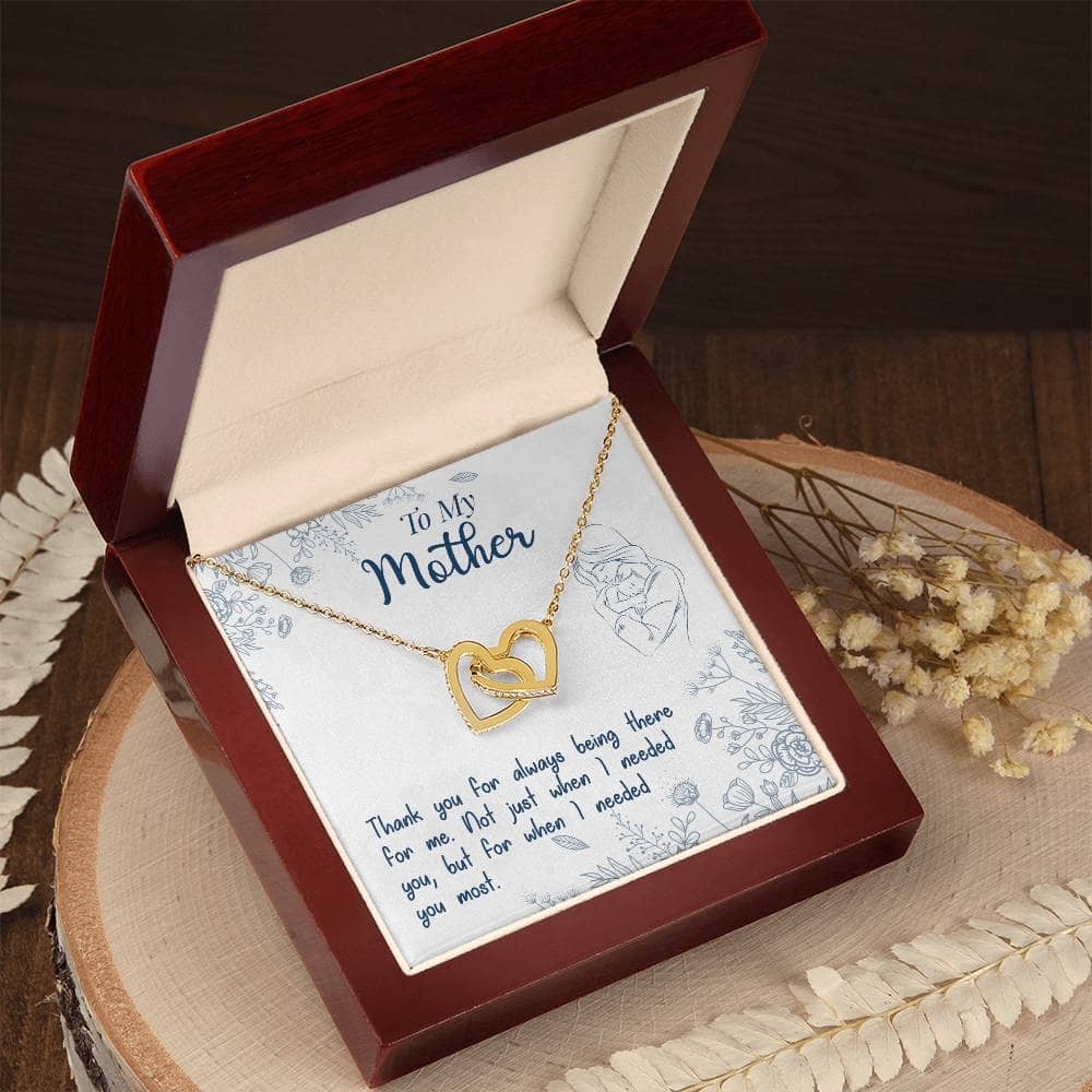 Alt text: "Personalized Mother Necklace - Heartfelt Gift From Child: Necklace in elegant box with LED lighting, featuring a gold heart pendant adorned with diamonds."
