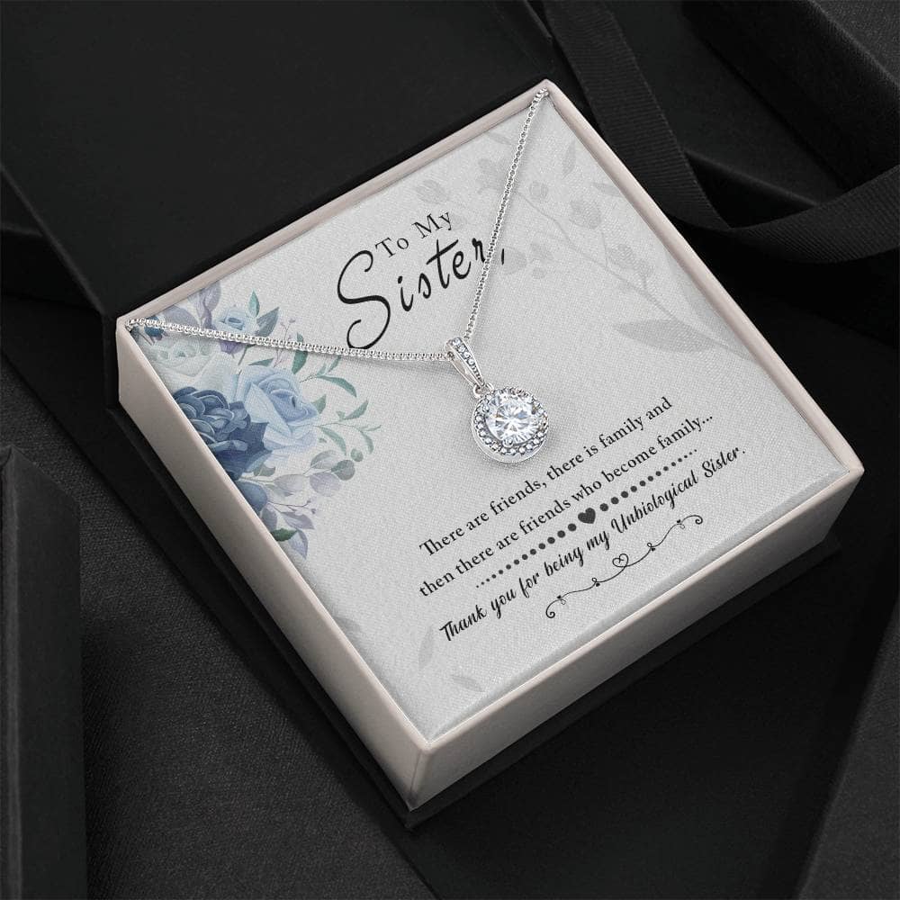 Alt text: "Personalized Soul Sister Necklace, heart pendant design, in a box"