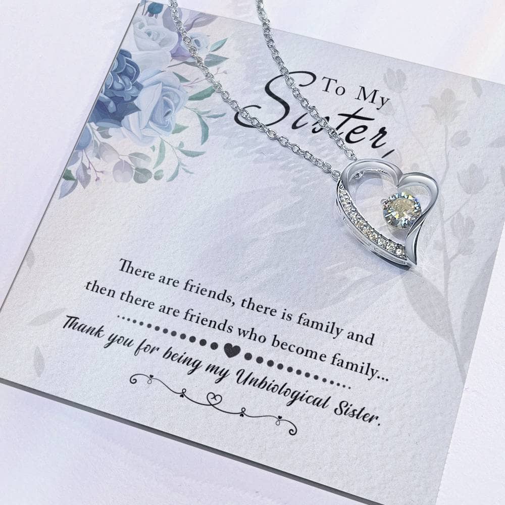 Alt text: "Personalized Soul Sister Necklace with Elegant Heart Pendant on a Card"
