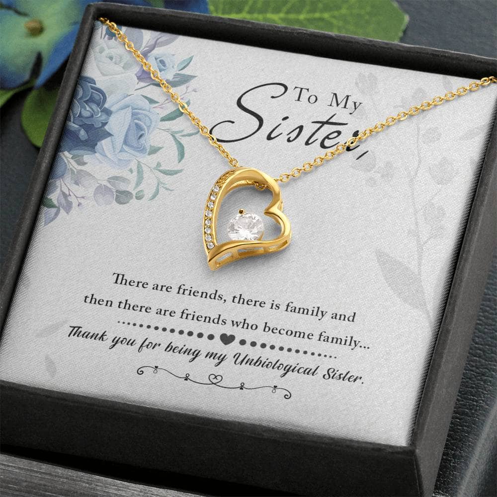 A personalized Soul Sister Necklace with an elegant heart pendant, beautifully packaged in a luxury box.