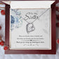 A personalized Soul Sister Necklace with an elegant heart pendant, beautifully packaged in a luxury box.