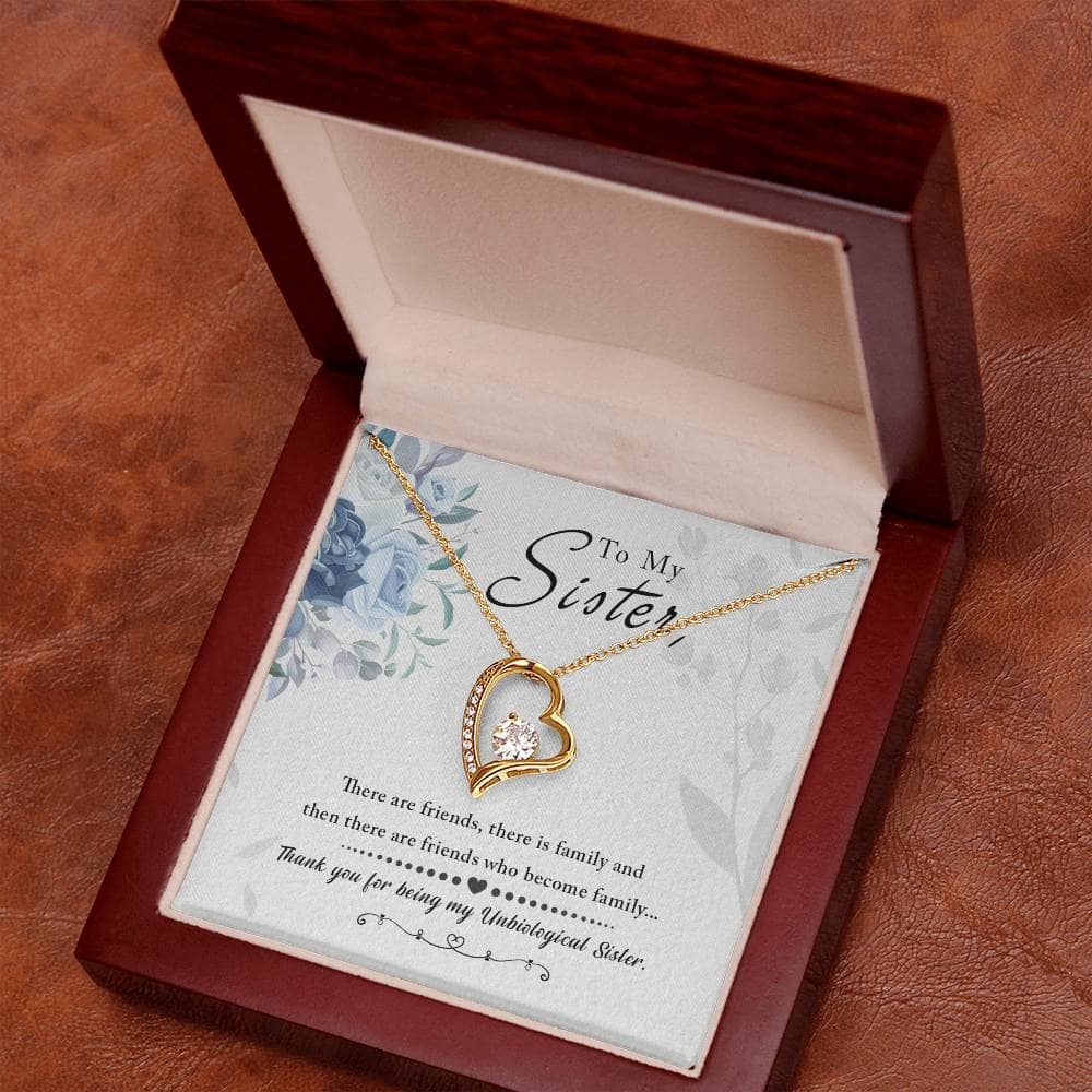 A personalized Soul Sister Necklace with an elegant heart pendant, beautifully presented in a luxury box.
