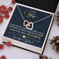 Alt text: Personalized Wife Necklace: Heart Pendant with Zirconia Stones in Box