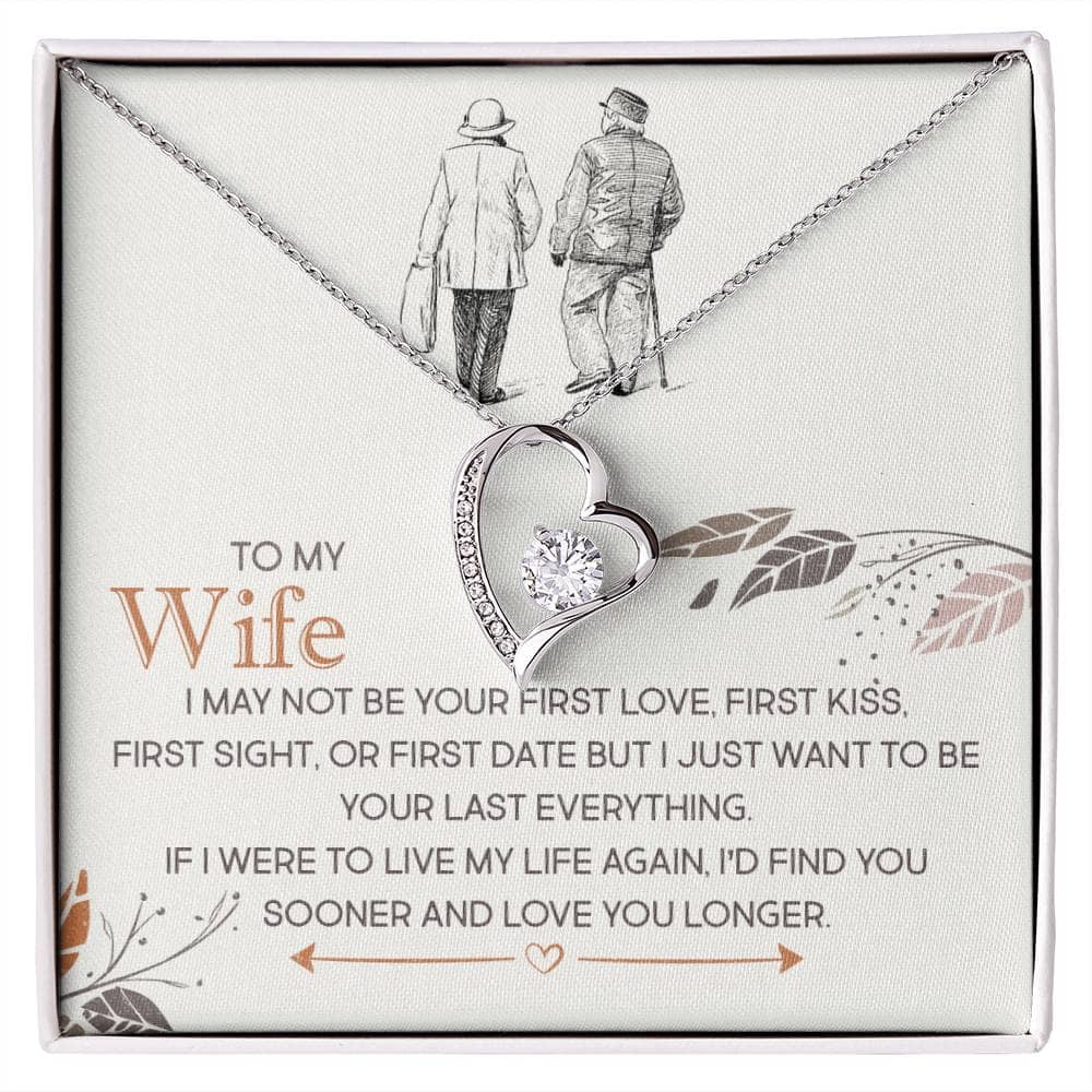A necklace with a heart-shaped pendant in a box, symbolizing enduring love and connection. Made with high-grade materials and adorned with a cushion-cut cubic zirconia. Adjustable chain length for personalized style. Perfect for special occasions and anniversaries.