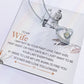 Alt text: Personalized Wife Necklace: A heart-shaped pendant with a necklace, symbolizing enduring love and connection.