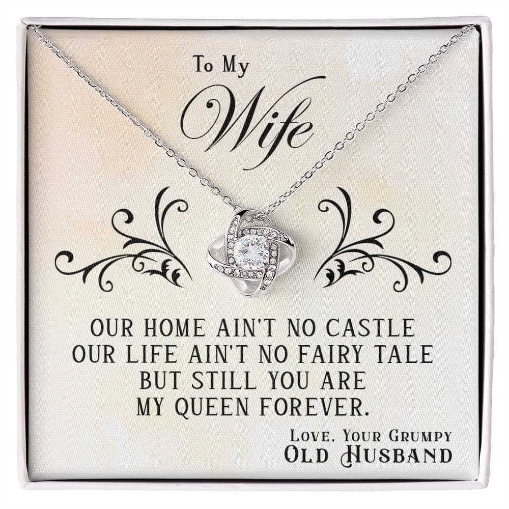 Alt text: "Personalized Wife Necklace - necklace in a box, close-up of a necklace"