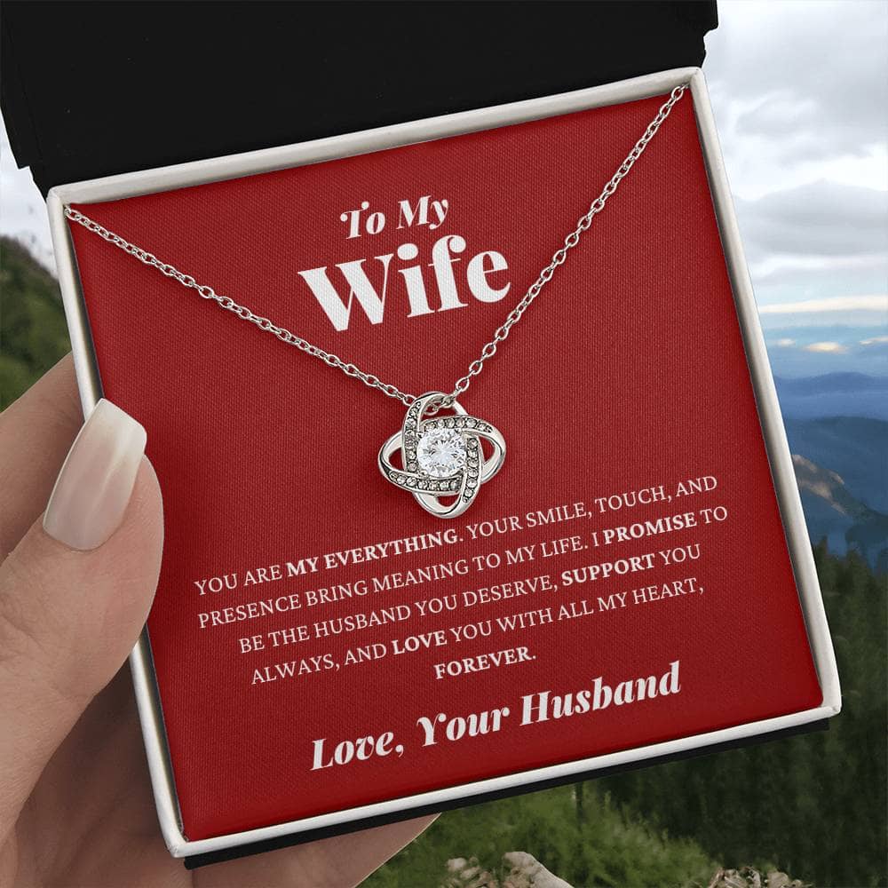 Alt text: "A hand holding a heart-shaped pendant necklace with a cushion-cut cubic zirconia, personalized wife necklace: heart zirconia elegance gift."