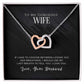 Silver and rose gold heart pendant with a loving message for a wife.