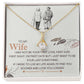 Alt text: "Personalized Wife Necklace with Heart Pendant and Cubic Zirconia in a Box"