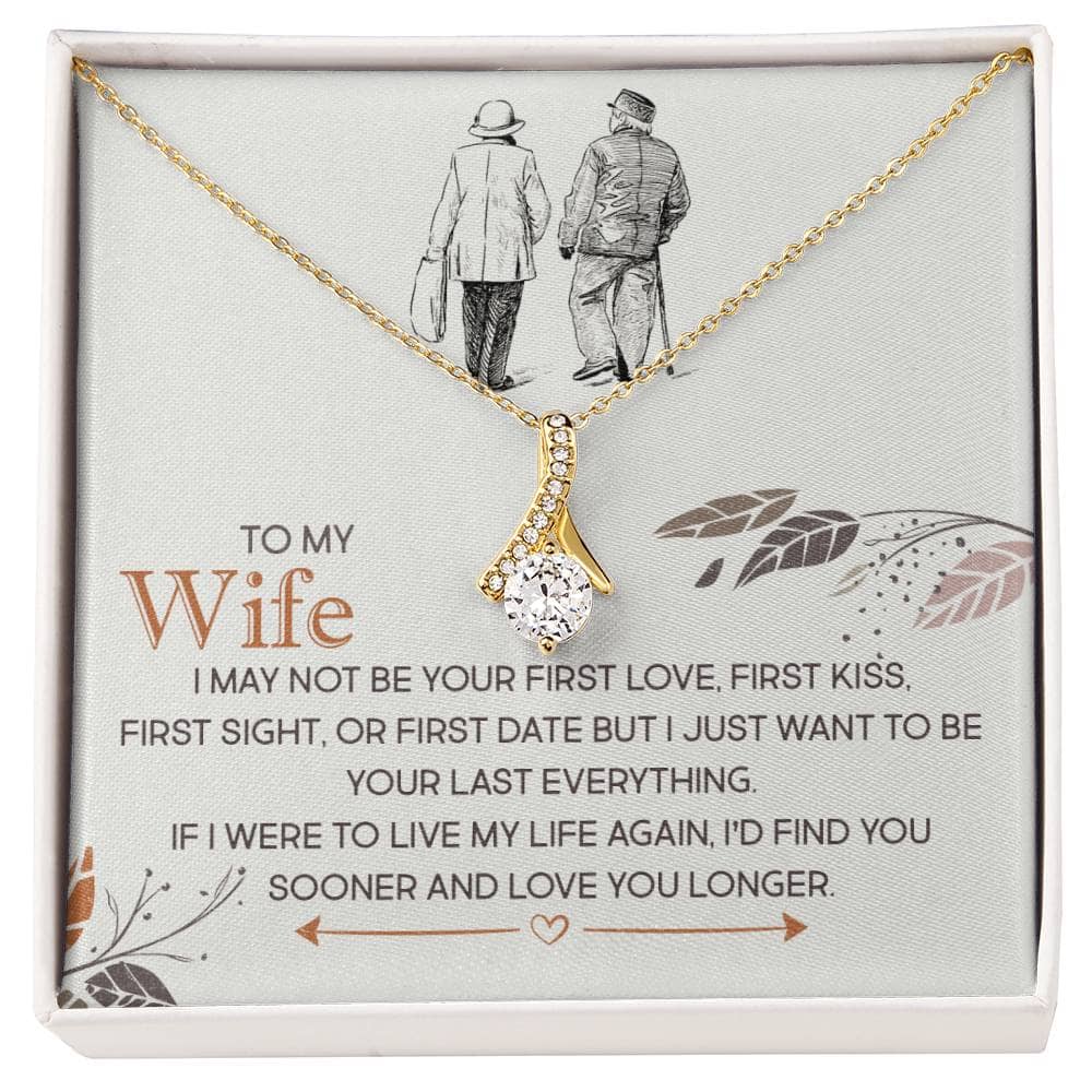 Alt text: "Personalized Wife Necklace with Heart Pendant and Cubic Zirconia in a Box"