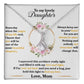 Alt text: "Premium Personalized Daughter Necklace - Close-up of necklace with cubic zirconia pendant symbolizing unyielding bond"