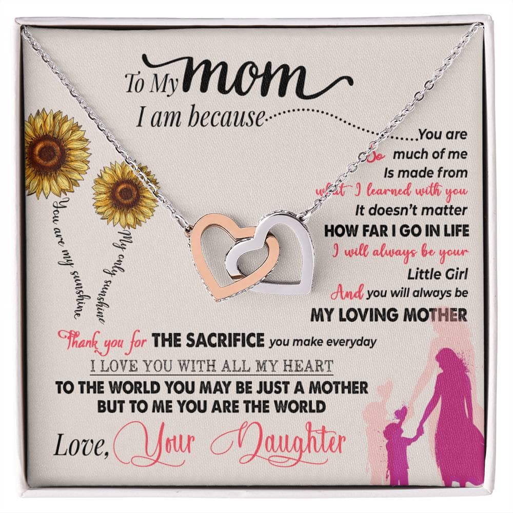 Alt text: "Premium Personalized Mother Necklace in a box with LED lighting"