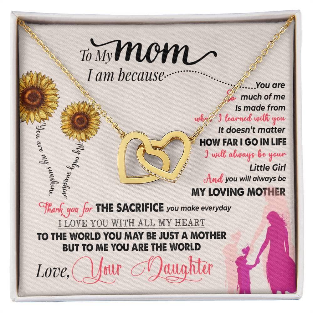 Alt text: "Premium Personalized Mother Necklace in a box - symbol of unconditional love, adorned with a cushion-cut cubic zirconia, adjustable chain, luxury packaging"