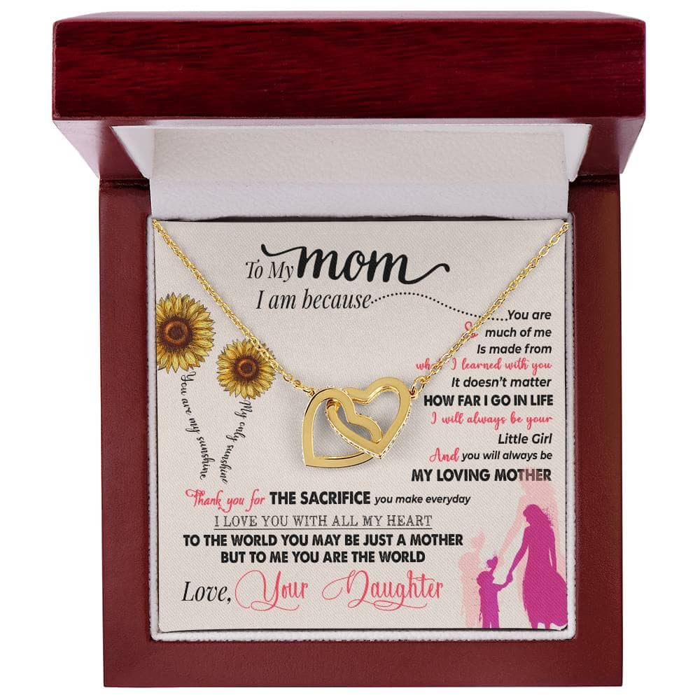 Alt text: "Premium Personalized Mother Necklace in a box - symbol of eternal love, heart-shaped pendant, adjustable chain, luxury packaging"