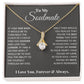 Alt text: "Personalized Soulmate Necklace in a box - a symbol of everlasting love and commitment, featuring a unique intertwined pendant."