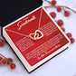 Alt text: "Special Soulmate Necklace - Interlocking Hearts pendant in a luxurious box with LED lighting"