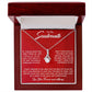 Alt text: "Personalized Soulmate Necklace in mahogany-style box with LED lighting"